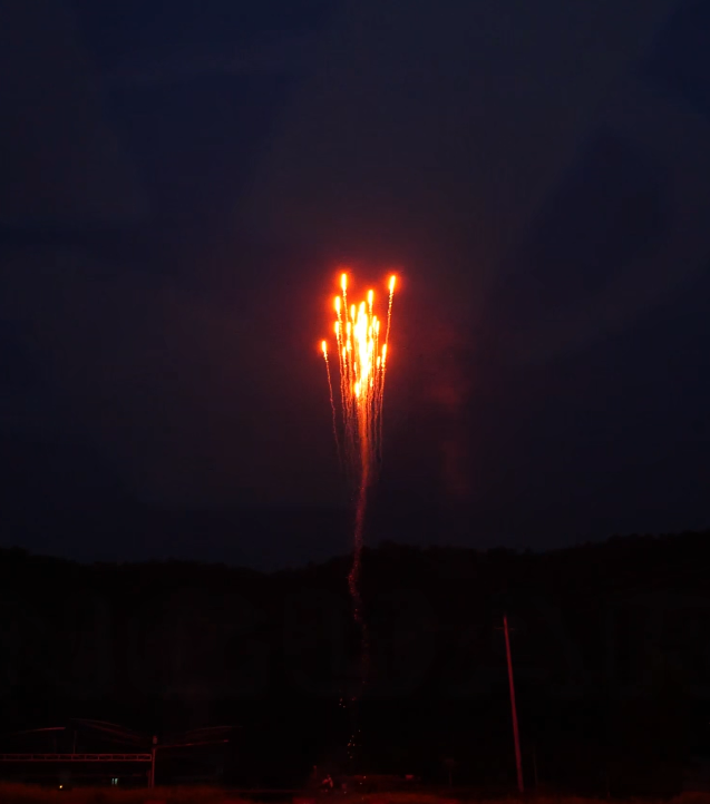 0.8" Single Shot Orange Mine, Display Single Shot Firework, Single Shot Tubes