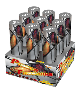 VG19019 Power Fireworks 3 Inch 9 Shots Cake