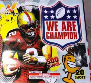 VGN202103 WE ARE CHAMPION 20 Shots Rectangle Cake