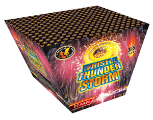 EFC-1028-036 Whistle Thunder Storm,36 Shots Fan Shape Cake, Consumer CE Cake, Combination Fireworks