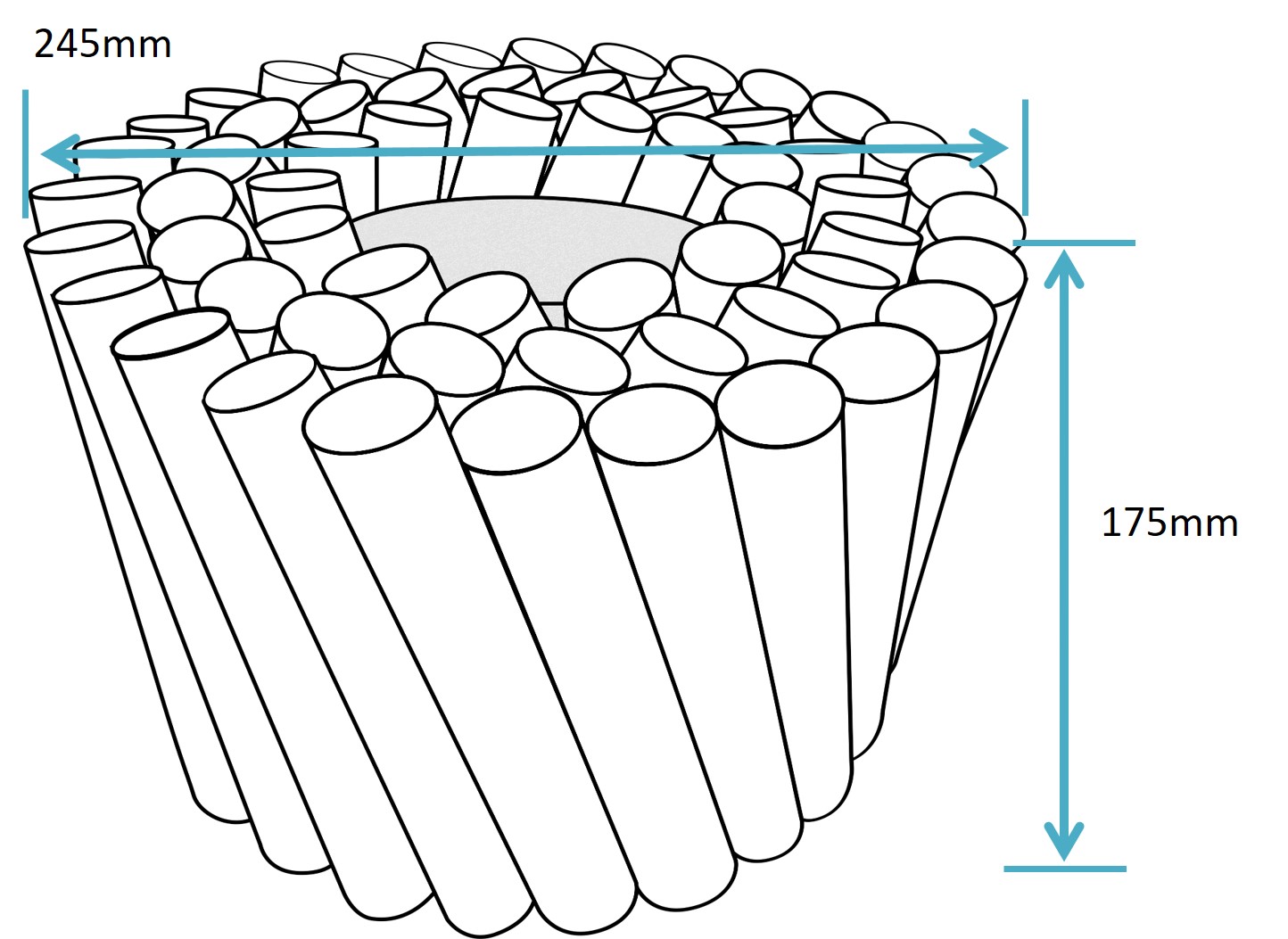 EFC-1402-059 360 Degrees Whirlwind Cake 59 shots cylinder cake