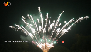 300 Shots Display Cake, Red Strobe Storm, 300 Shots Big Cake, Professional Fireworks, Display Fireworks Manufacturer